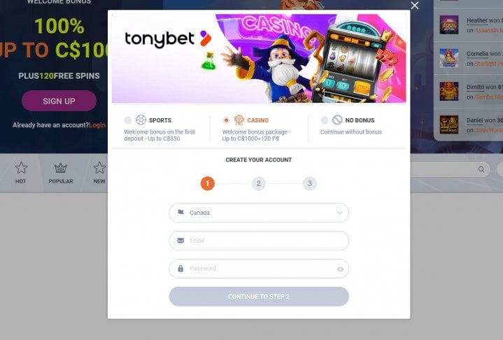 TonyBet Casino 3